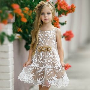 Toddler lace flower girl dress
